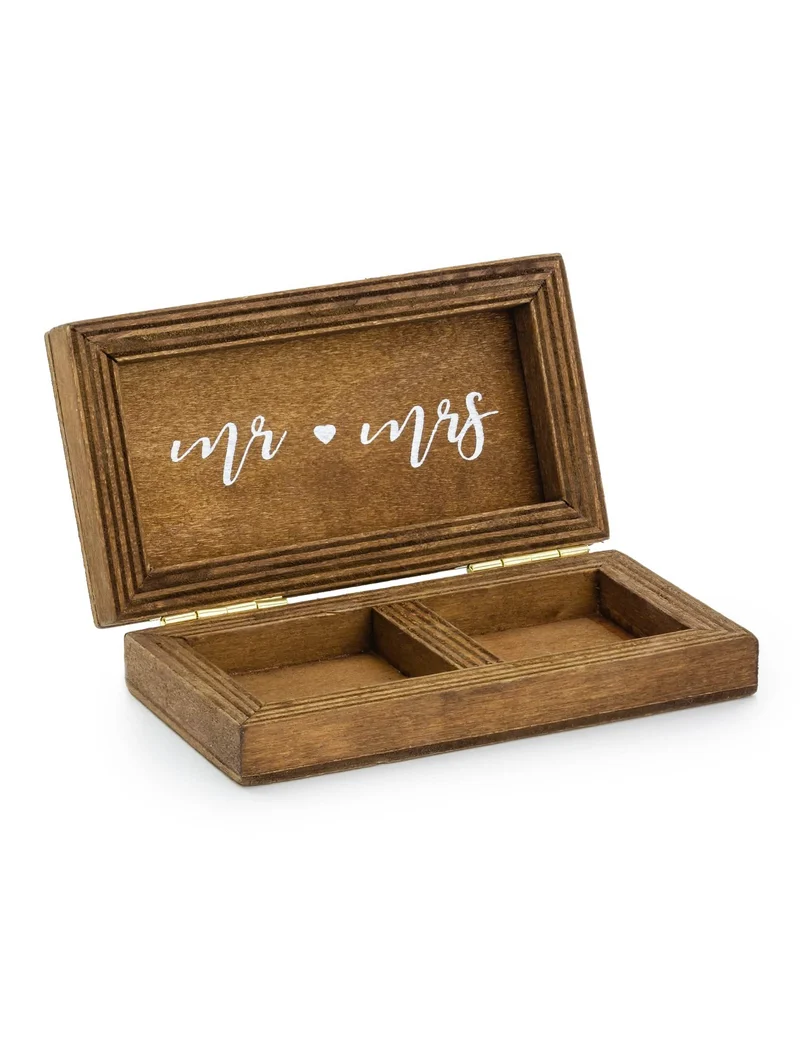 Holzringbox Hochzeit 10 x 5,5 cm Mr Mrs