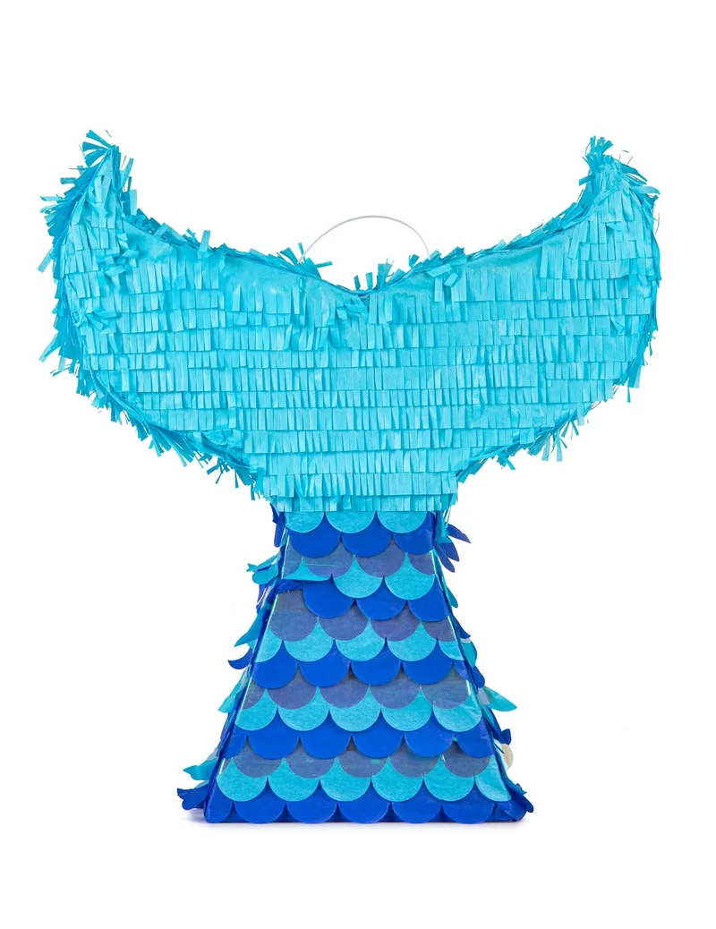 Meerjungfrauenflossen-Piñata 40 x 45 x 9 cm blau irisierend