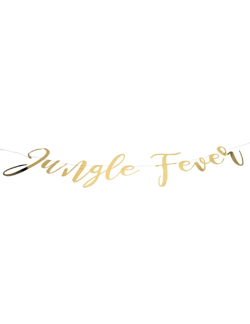 Goldene "Jungle Fever" Kartongirlande 1,20 m für tropische Geburtstagsfeier
