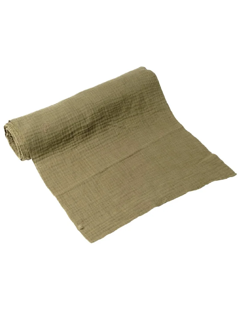 Tischläufer aus khakifarbener Baumwollgaze 30 cm x 3 m im Bohème-Stil