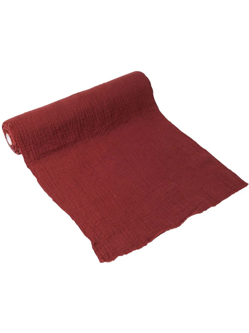 Terracotta-Bordeaux Baumwollgaze Tischläufer 30 cm x 3 m Bohemian