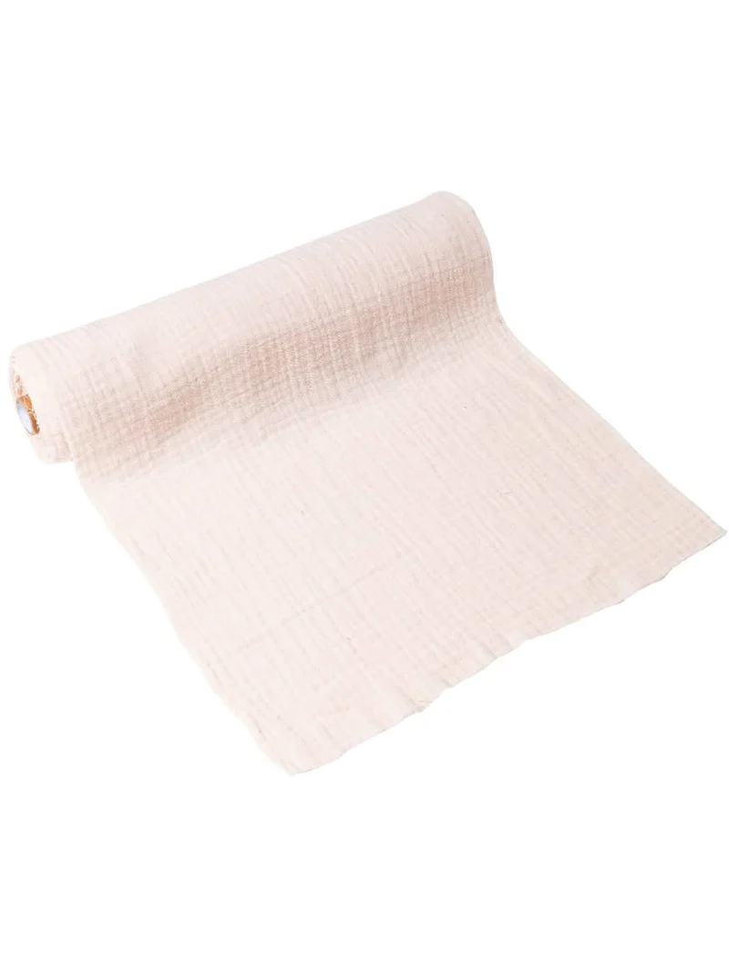Tischläufer aus Baumwollgaze Creme 30 cm x 3 m Natur