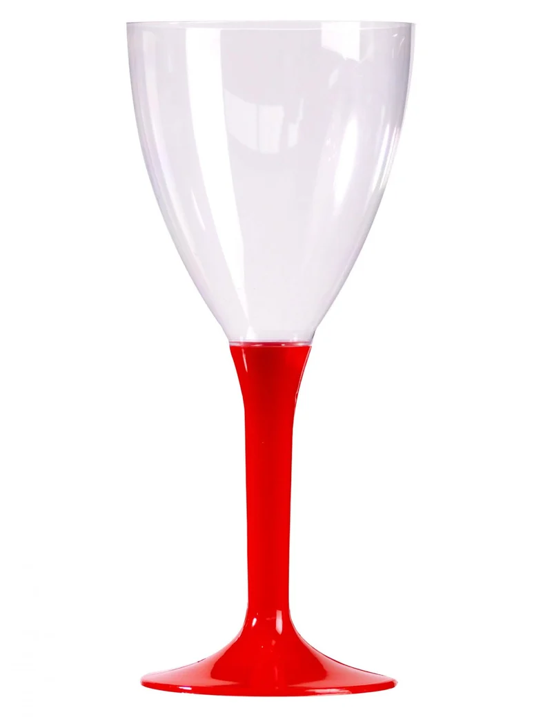 10 rote Weinkelche 160 ml aus Kunststoff