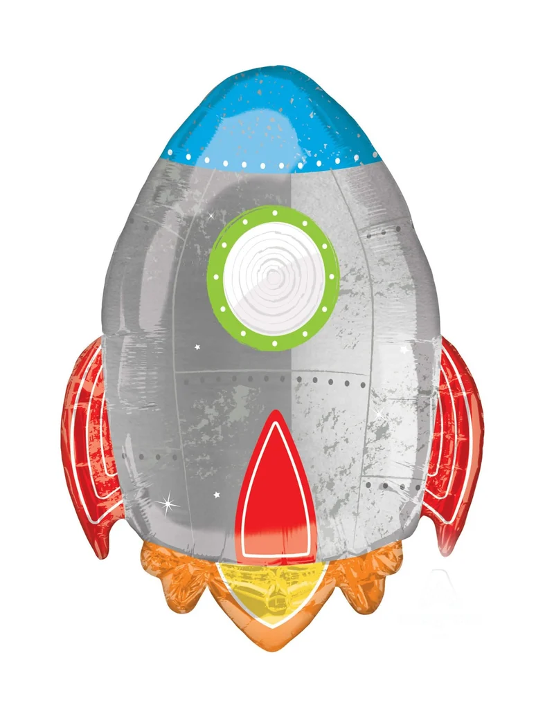 Aluminium Raketenballon Weltraumreise 53 x 73 cm Astronauten-Motto