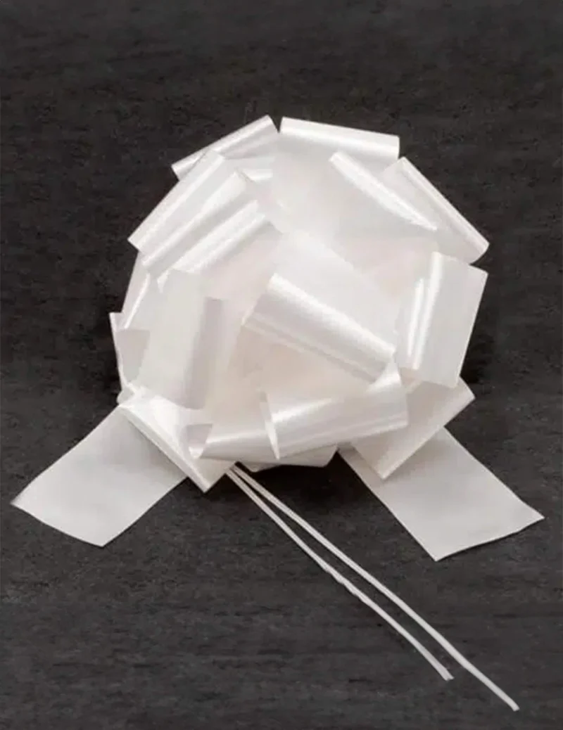 Riesen-Ziehschleife, weiß, 35 cm, Satineffekt