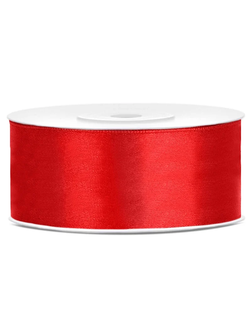 Rotes Satinband 2,5 cm x 25 m für Hochzeitsdekoration