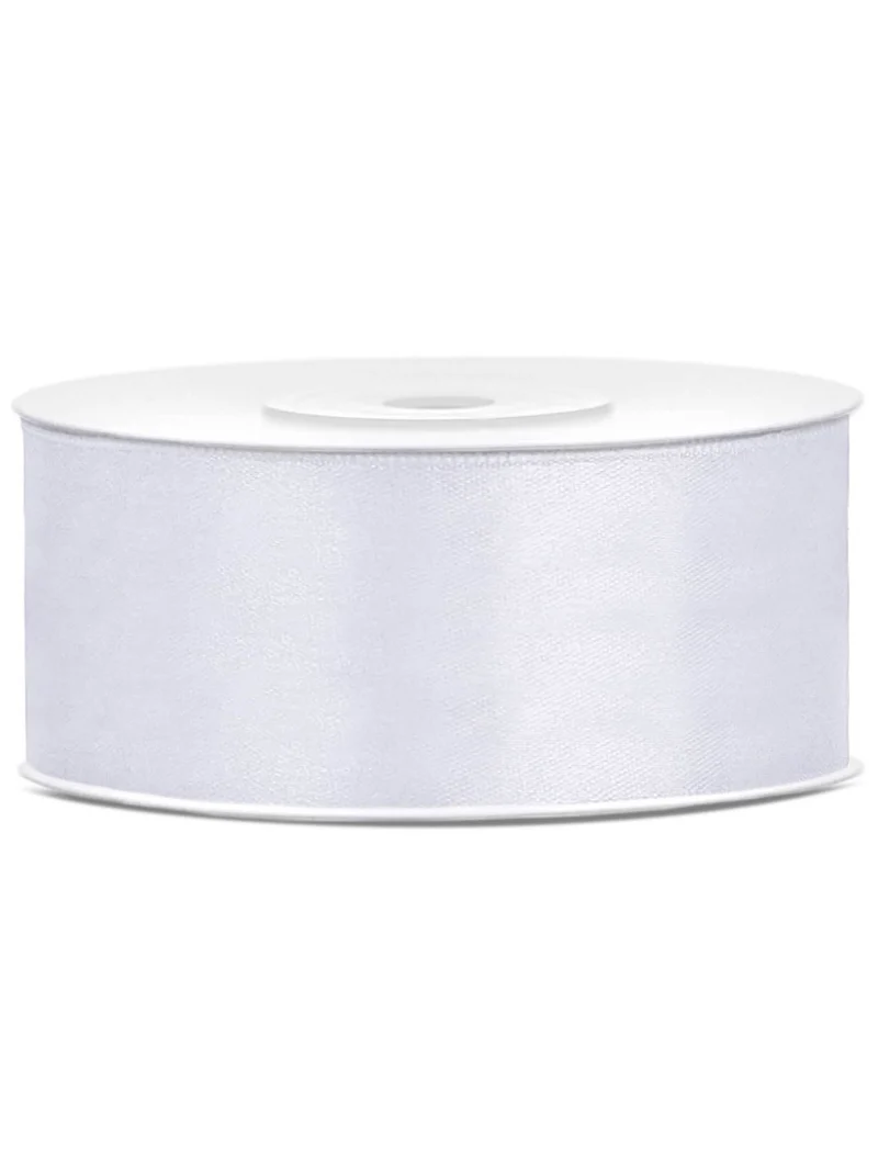 Weißes Satinband 2,5 cm x 25 m für Hochzeit und Feier