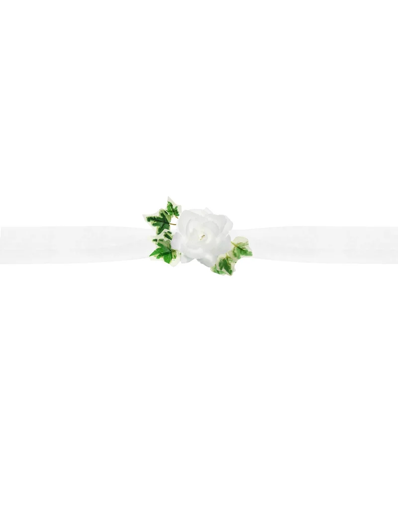 Autodekoration aus Tüll und weißen Rosen 1,7 m
