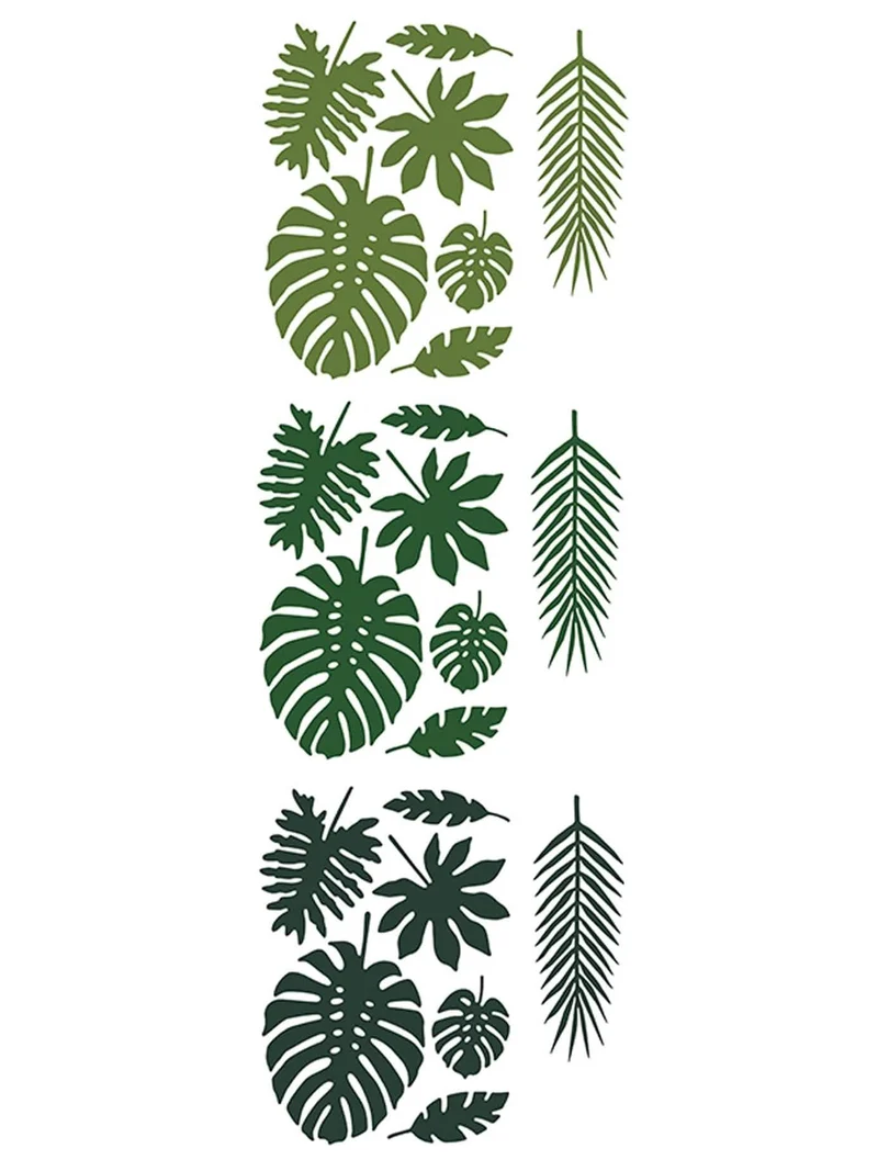 21 tropische Hawai-Papierblätter 40 cm dekorativ aus Karton