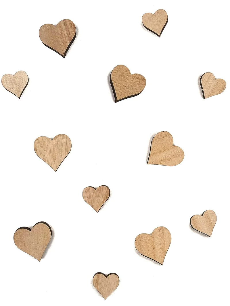 12 Mini-Holzherzen 2 und 3 cm für Tischdekoration