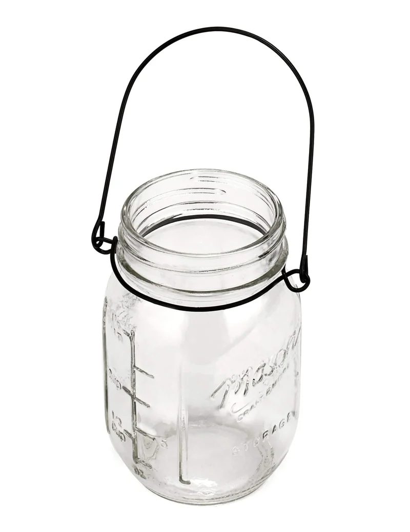 Glas-Mason-Jar-Vase 13 cm mit Henkel