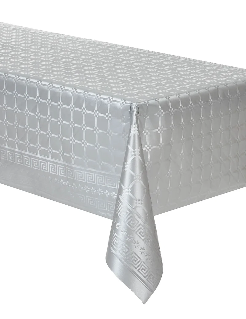 Damastpapier-Tischdecke auf Rolle, silberfarben, 6 m x 120 cm
