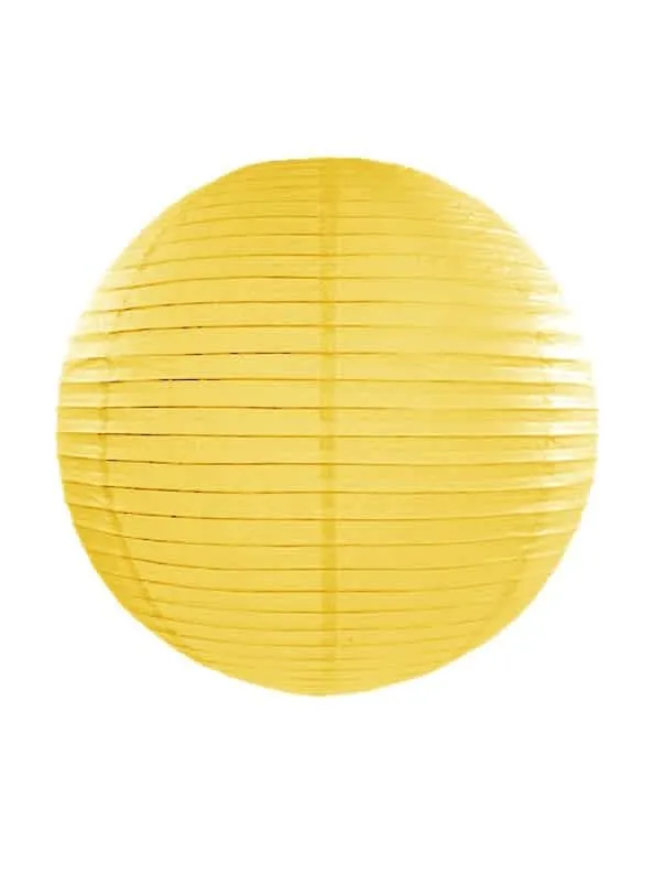 Gelbe japanische Laterne 35 cm aus Seidenpapier