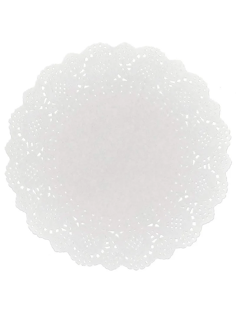 6 weiße Papierservietten mit Spitze 26,5 cm
