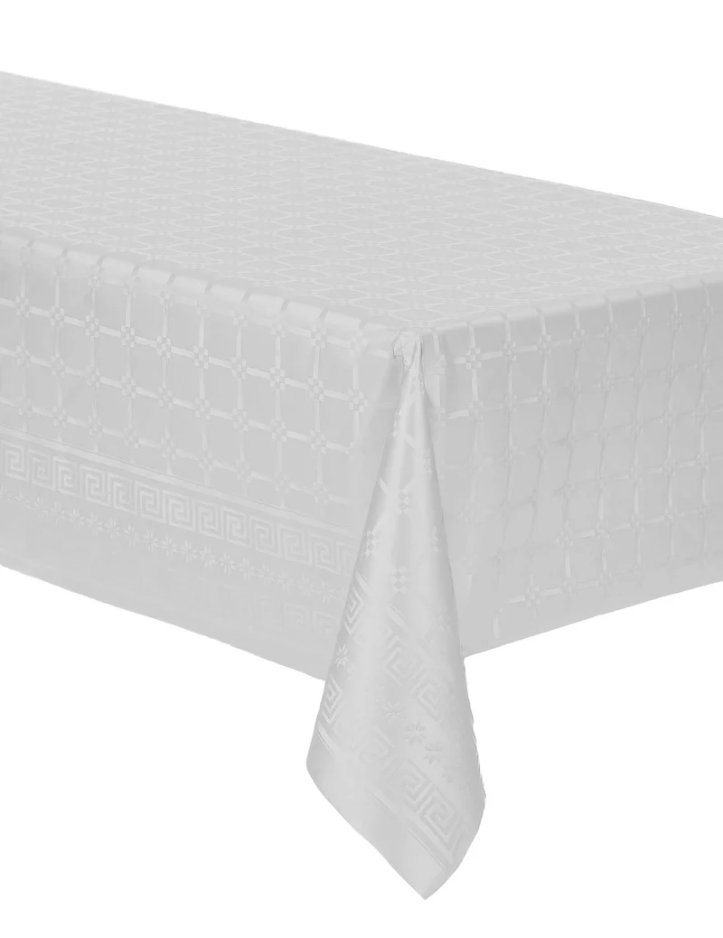 Weiße Damast-Papiertischdecke auf Rolle 6 m x 120 cm