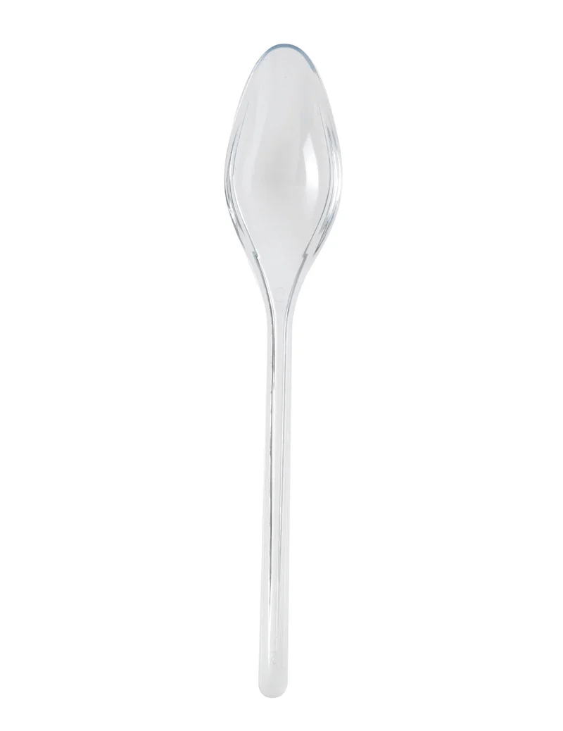 20 starre Kristall-Plastiklöffel 14 cm für Desserts