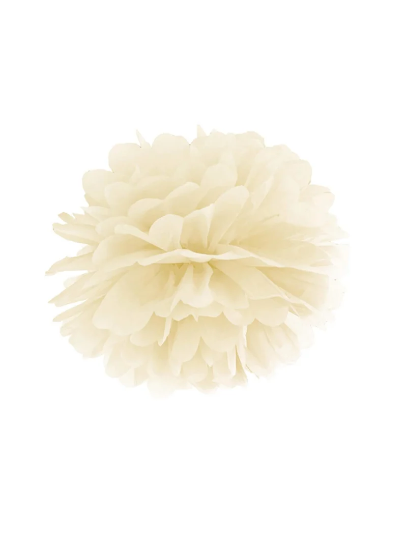 Hänge-Pompon aus cremefarbenem Seidenpapier 25 cm