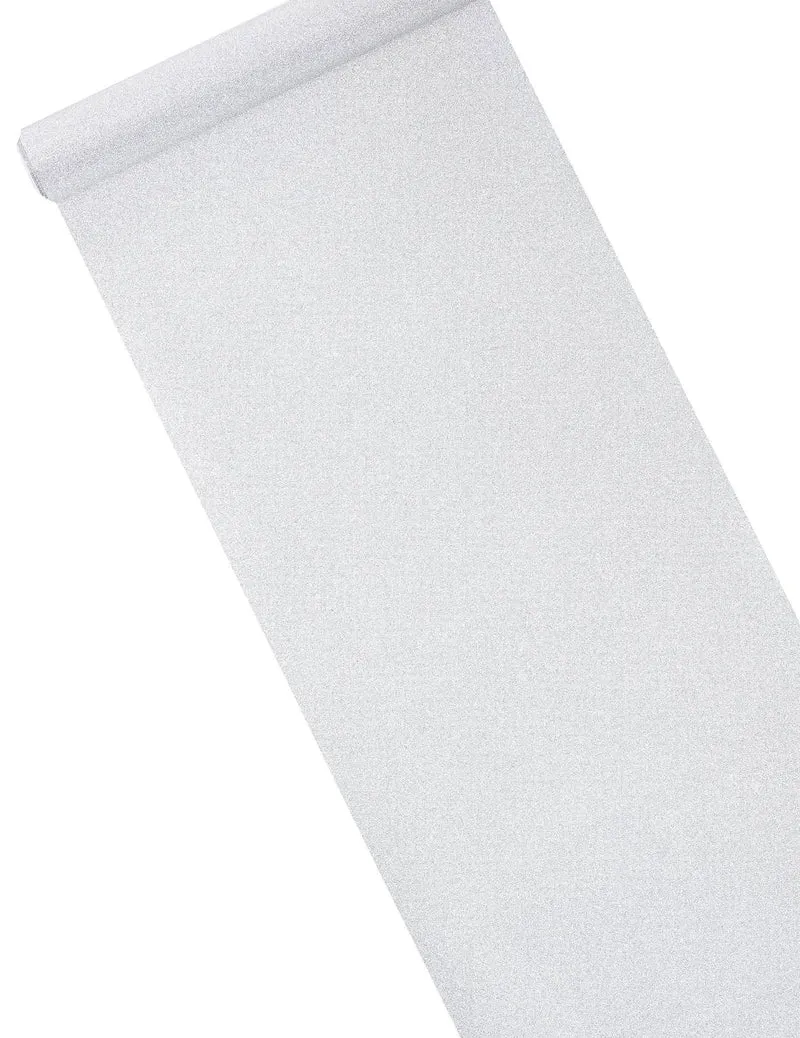 Glitzernder Tischläufer Silber 28 cm x 5 m Metallic-Effekt