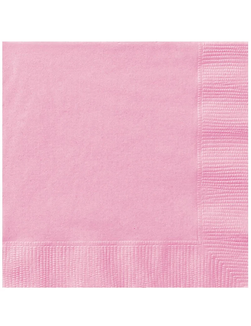 20 hellrosa Papierservietten 33 x 33 cm unifarben Pastell-Effekt