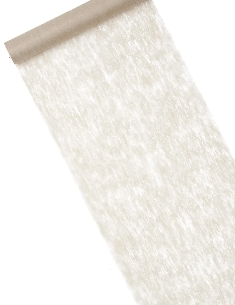 Tischläufer Vliesstoff Taupe 30 cm x 10 m transparenter Effekt
