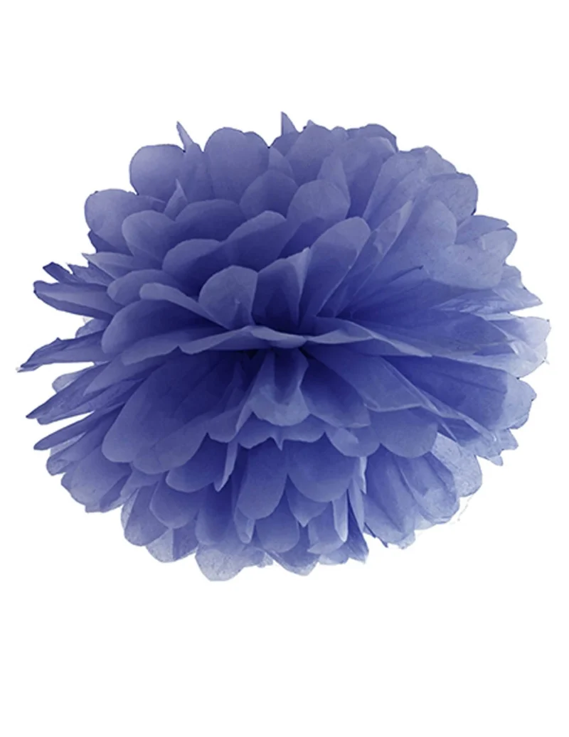 Marineblauer Seidenpapier-Hängepompon 25 cm