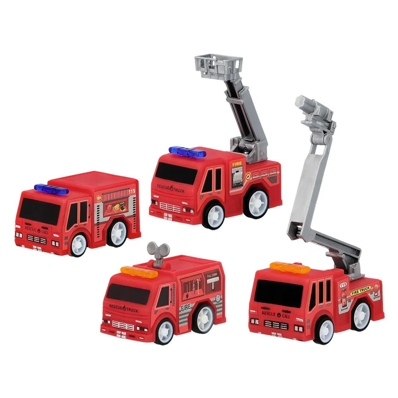 Feuerwehrmann Breakout Geschenke Pullback Autos 5,3cm 4Stk