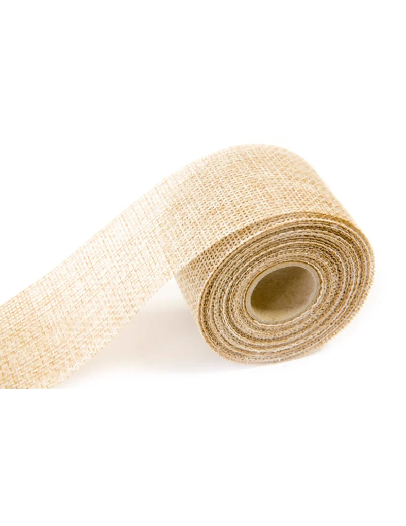 Natürliches Jute-Effekt-Band 40 mm x 4 m für rustikale Dekoration