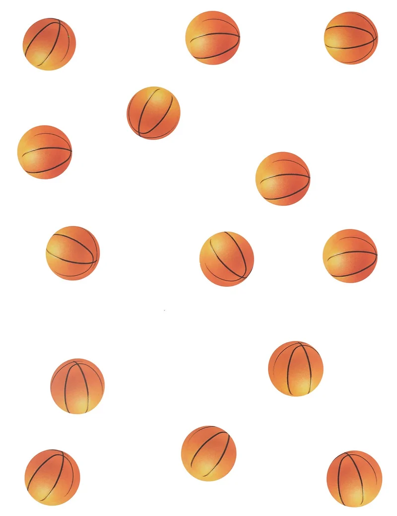150 orangefarbene Basketball-Tischkonfetti aus Papier