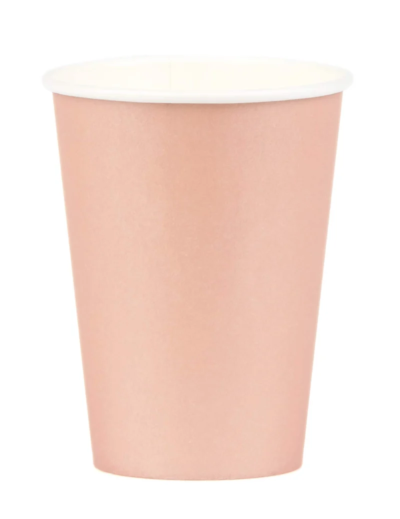 8 Pappbecher Partyzubehör Rosegold 210 ml