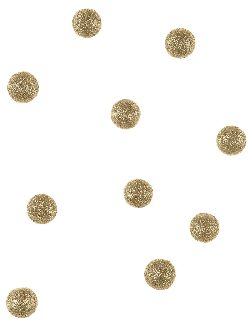 40 goldene glitzernde Dekorationskugeln aus Schaumstoff, 12 mm