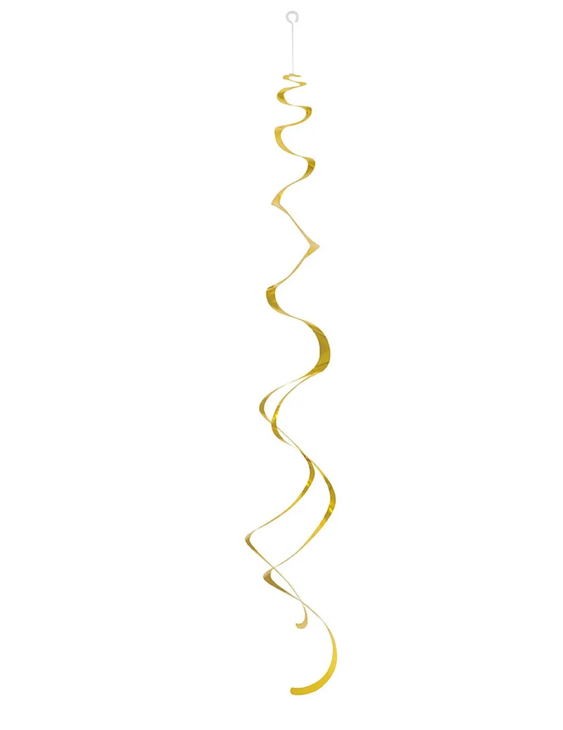 8 goldene Kunststoff-Spiraldekorationen, 68 cm zum Aufhängen