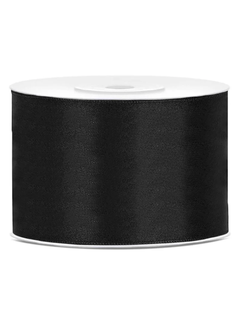 Schwarzes Satinband 5 cm x 25 m für Partydekoration