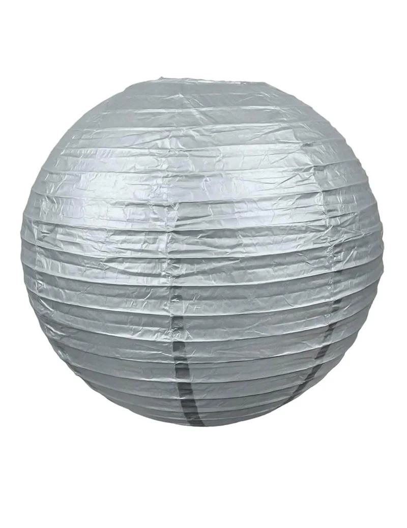 Dekorative japanische Papierlaterne Silber 35 cm