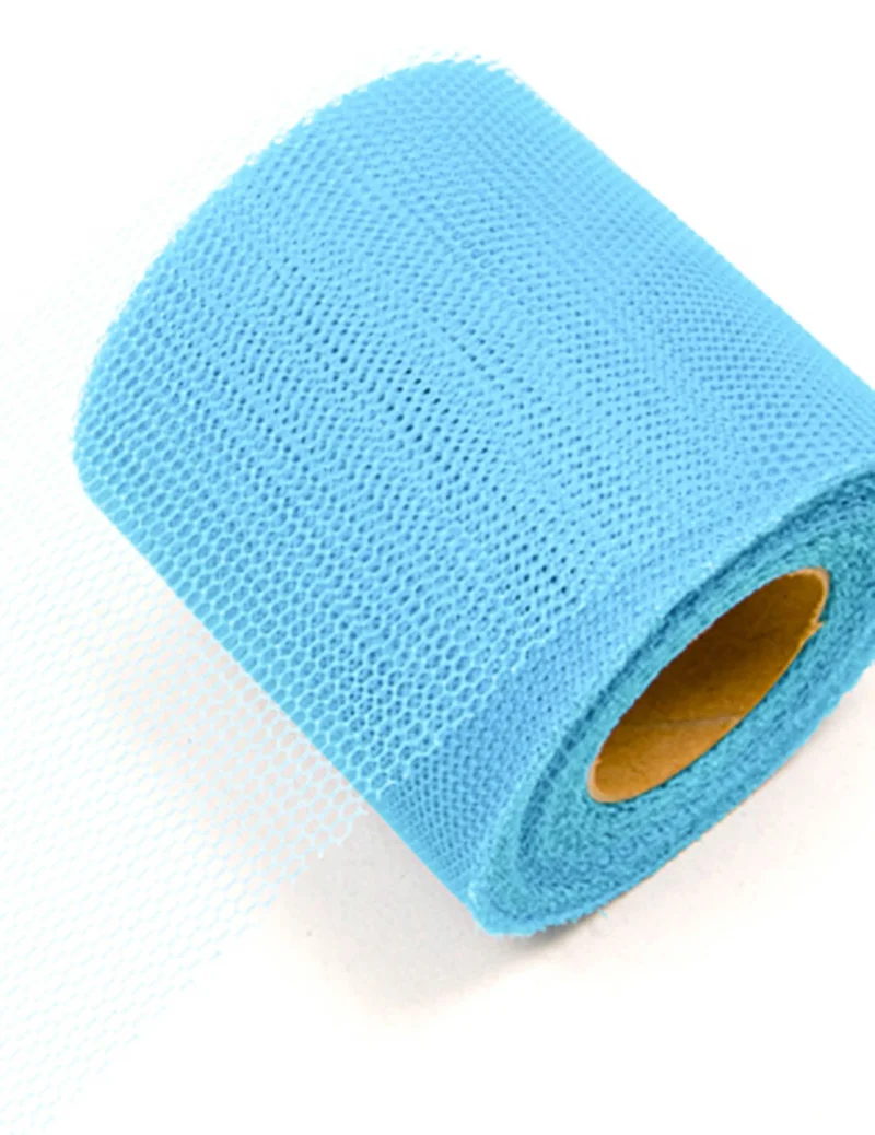 Türkisblauer Tüllrolle 20 Meter, Breite 8 cm