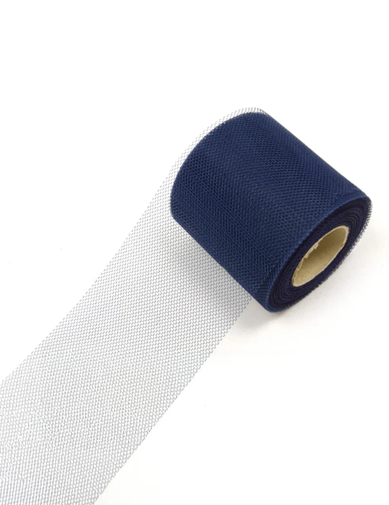 Marineblaue Tüllrolle 20 Meter, 8 cm breit