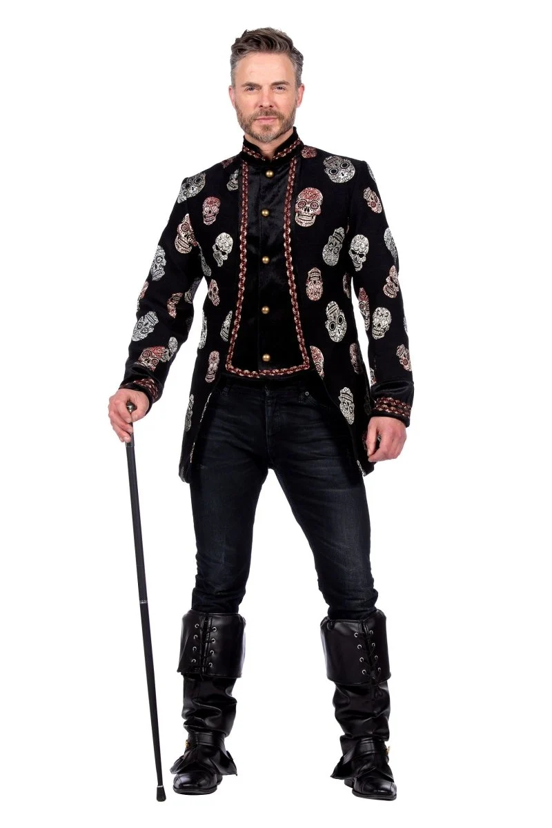 Dia De Los Muertos Jacke Schwarz Männer