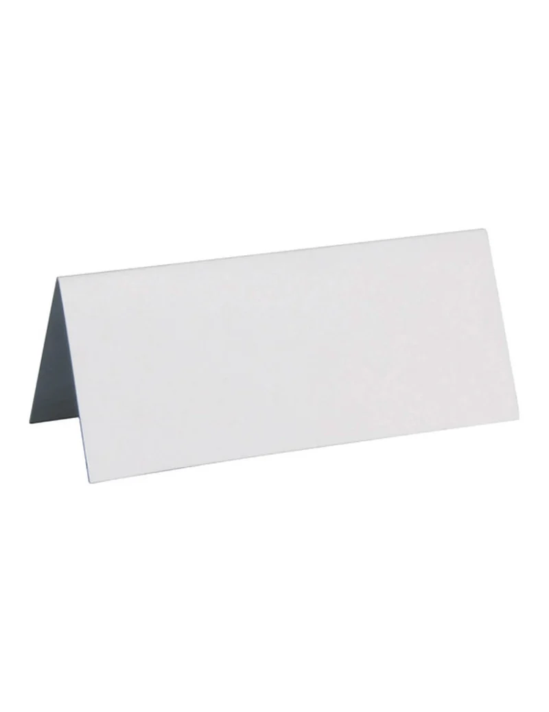 10 weiße rechteckige Tischkarten 3 x 7 cm aus Karton