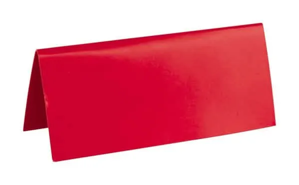 10 rechteckige rote Tischkarten aus Karton 3 x 7 cm