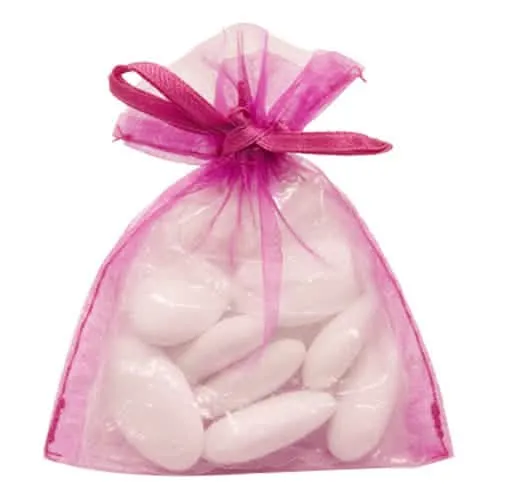 10 fuchsiafarbene Organza-Säckchen 10 x 8 cm für Gastgeschenke