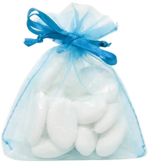 10 türkise Organzasäckchen 10 x 8 cm für Gastgeschenke
