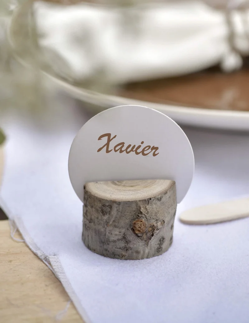 10 runde weiße Karton-Tischkarten 4,7 cm für Hochzeiten