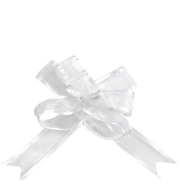 5 Mini-Organdischleifen weiß 16 mm für elegante Hochzeiten