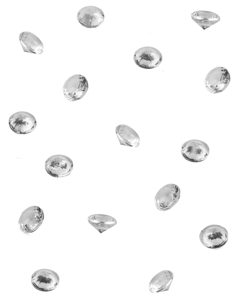 50 kleine transparente Diamanten 1,2 x 1,2 x 1 cm für Tischdekoration