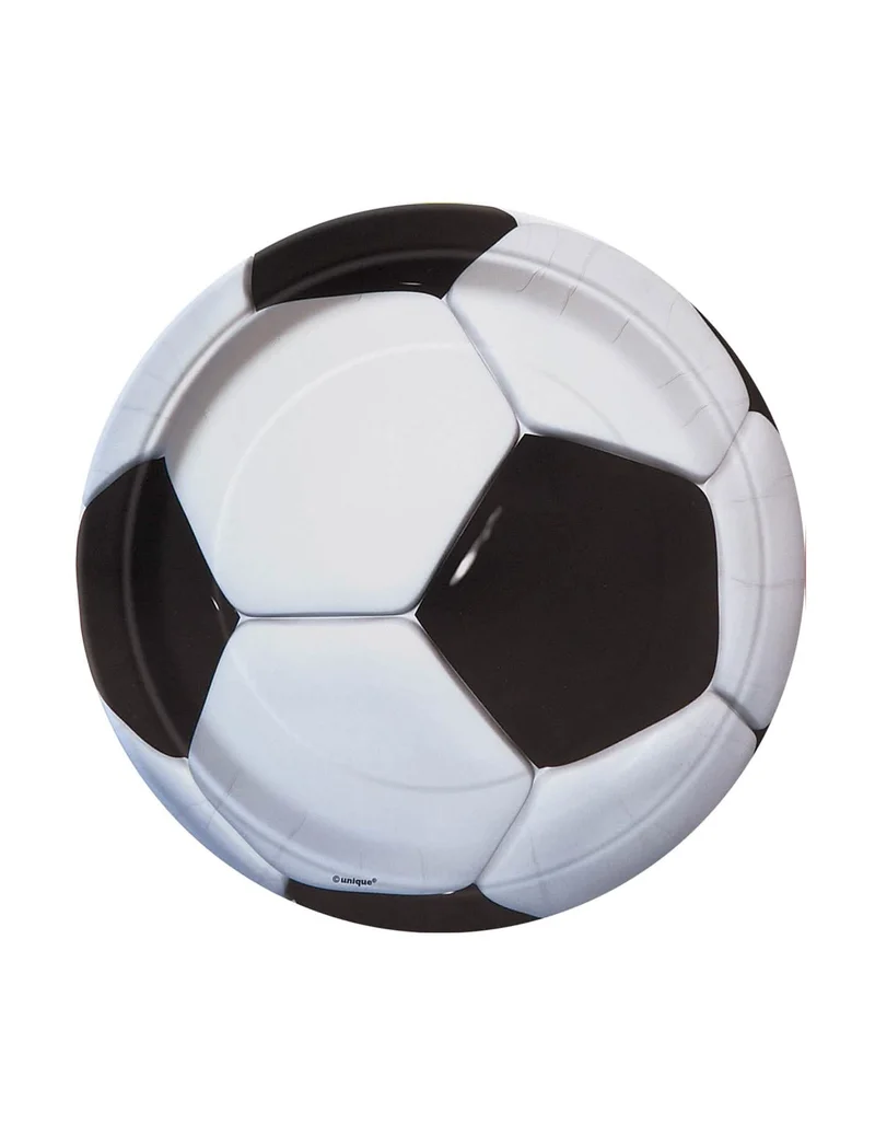 8 kleine Fußball-Pappteller 18 cm 3D-Ball