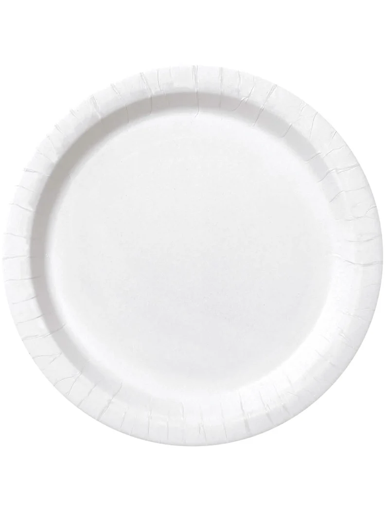 16 weiße Pappteller 23 cm rund Einweg