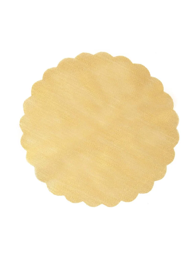 6 runde Tüll-Platzdeckchen, goldfarben metallic, 24 cm für Partytisch
