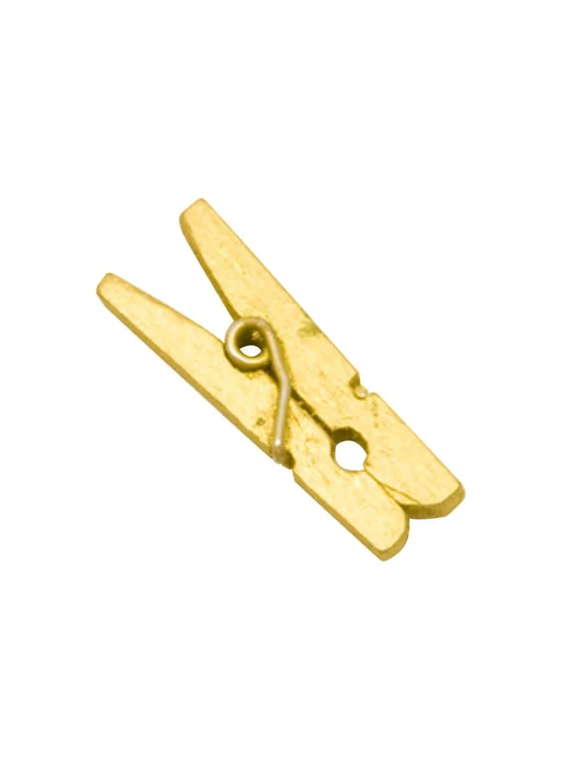 10 goldene Mini-Wäscheklammern aus Holz 2,5 cm für Tischkarten