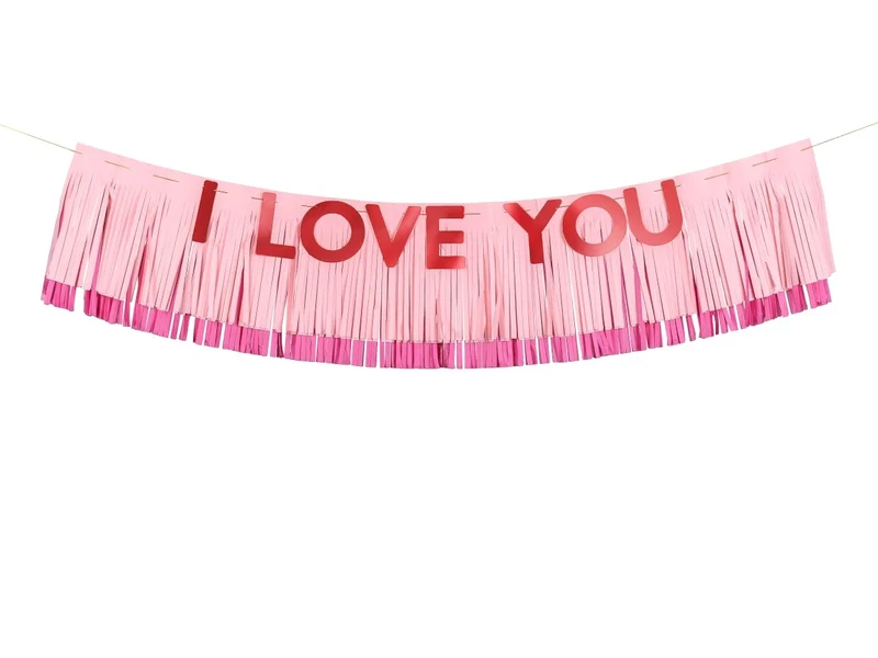 Rot-Pink-Banner I Love You 1,5m