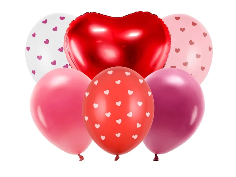 Herzen Helium Ballons Set 50cm 6Stück