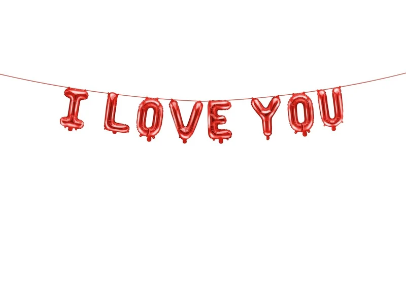 Rote Buchstabengirlande I Love You 2.6m